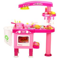 Vaikiška dvipusė virtuvėlė su orkaite ir skalbykle TOP rose